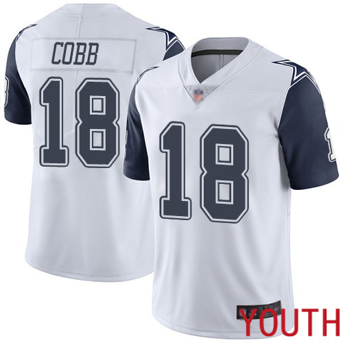 Youth Dallas Cowboys Limited White Randall Cobb #18 Rush Vapor Untouchable NFL Jersey